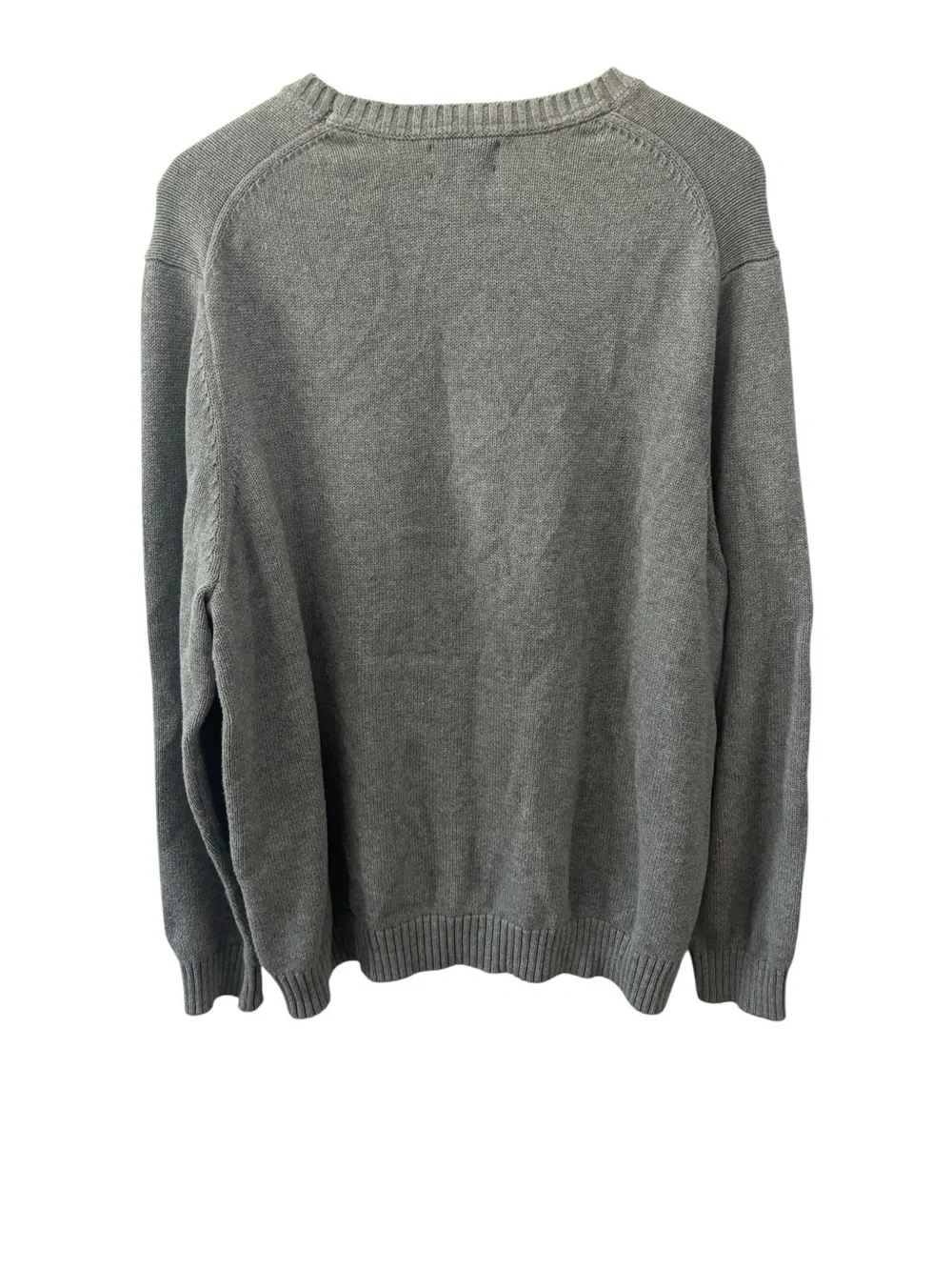Lands End Sweater VTG Mens Size 2XL Grey Knit Baumwolle Crew Neck Top Classic